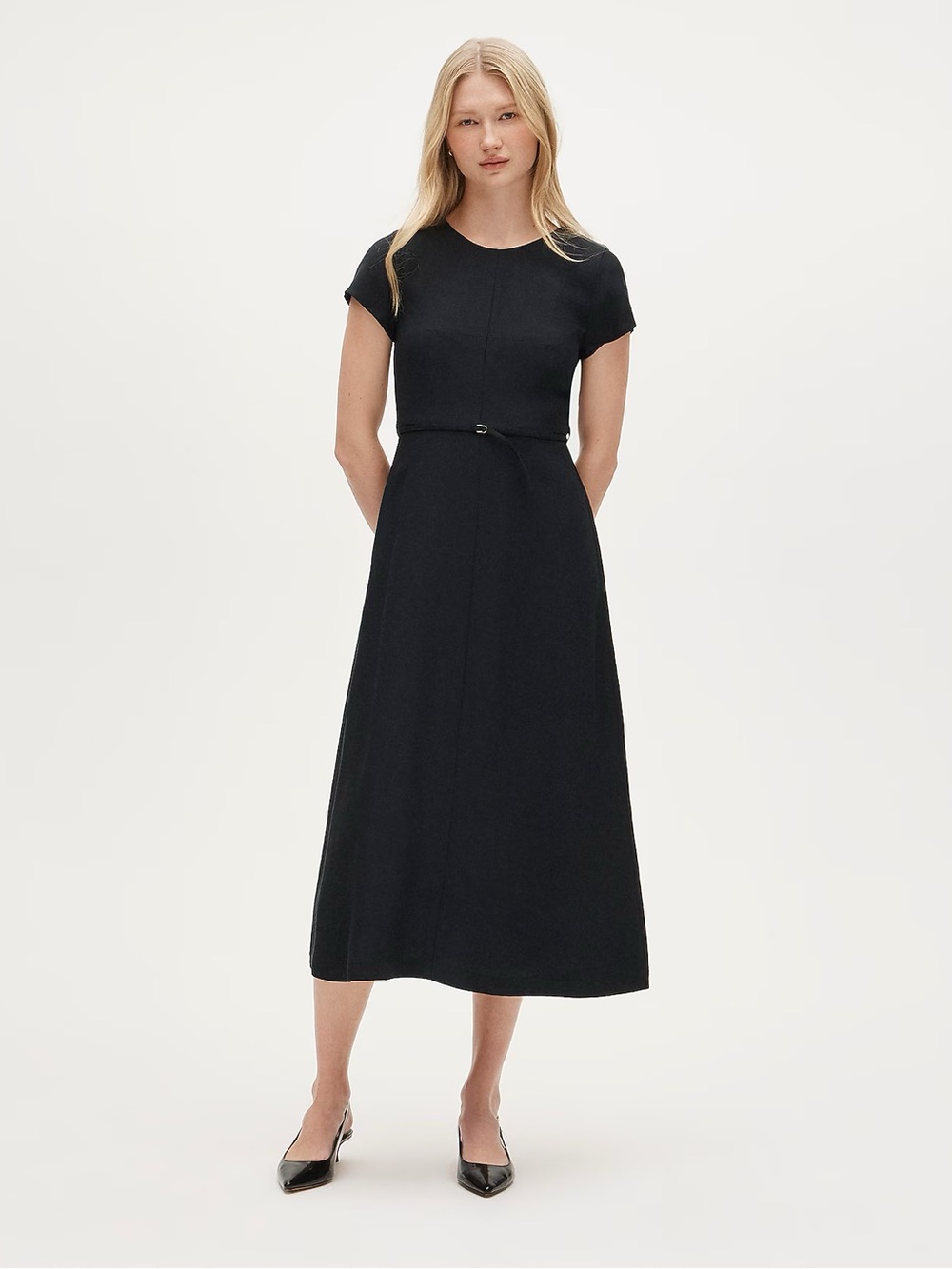 J CREW Mathilde dress in luster canvas Black Size 14 NWT $228 CT198